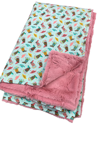 Howdy Little Lady • Baby Sized Minky Blanket