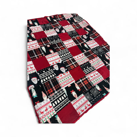 No place like Gnome  • Christmas • Patchwork • Baby Sized Minky Blanket