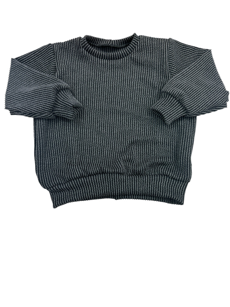 Black Ribbed Knit Oversized Sweater