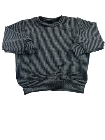 Black Ribbed Knit Oversized Sweater