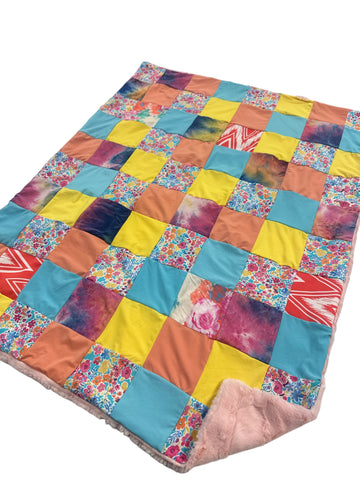 Bright Days • Patchwork • Baby Sized Minky Blanket