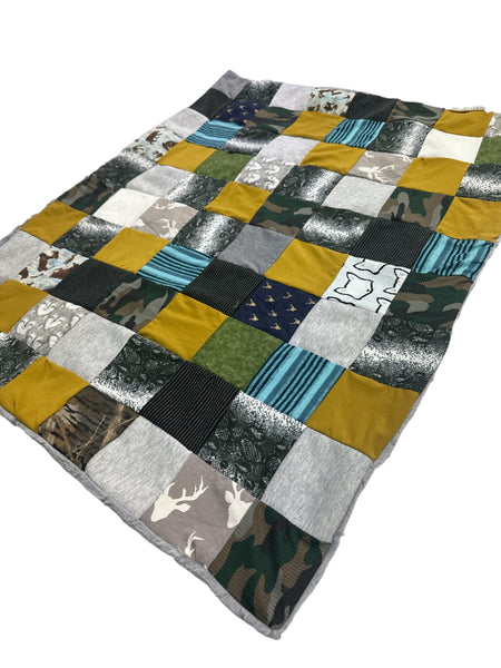Construction • Patchwork • Baby Sized Minky Blanket