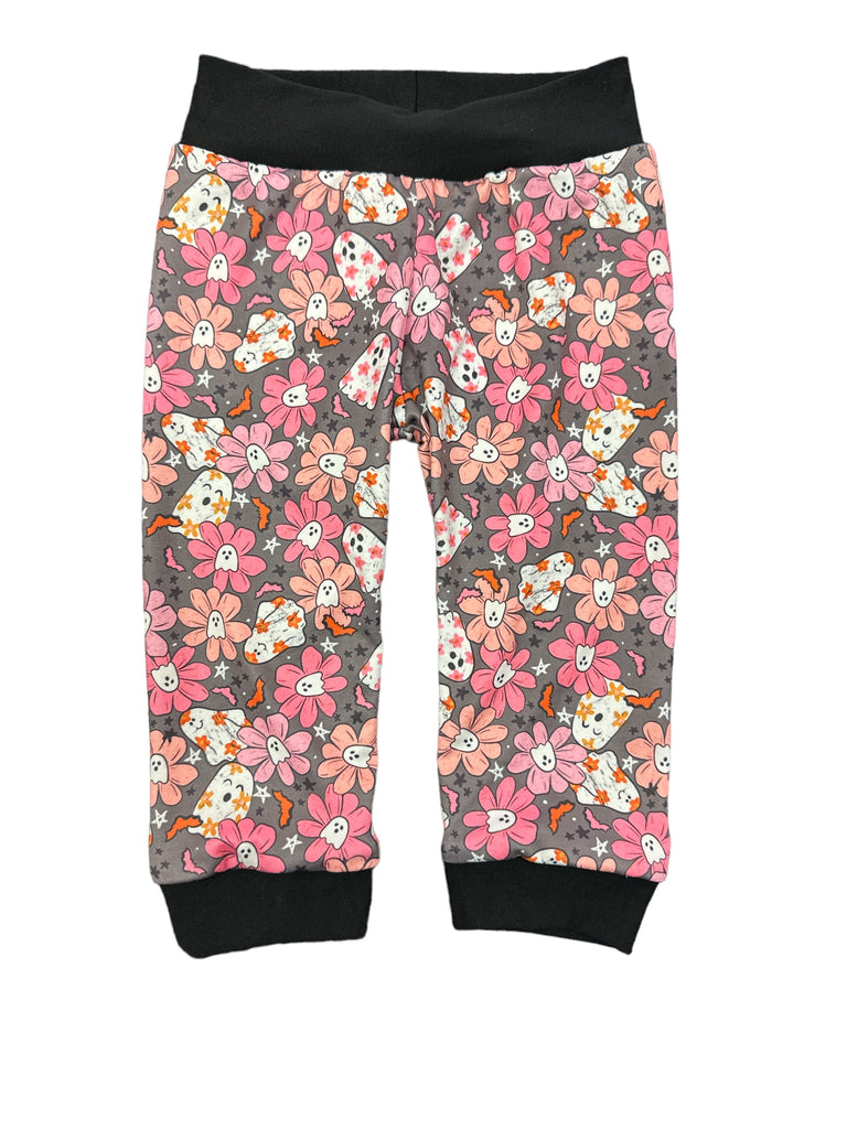 Floral Ghost Halloween Joggers