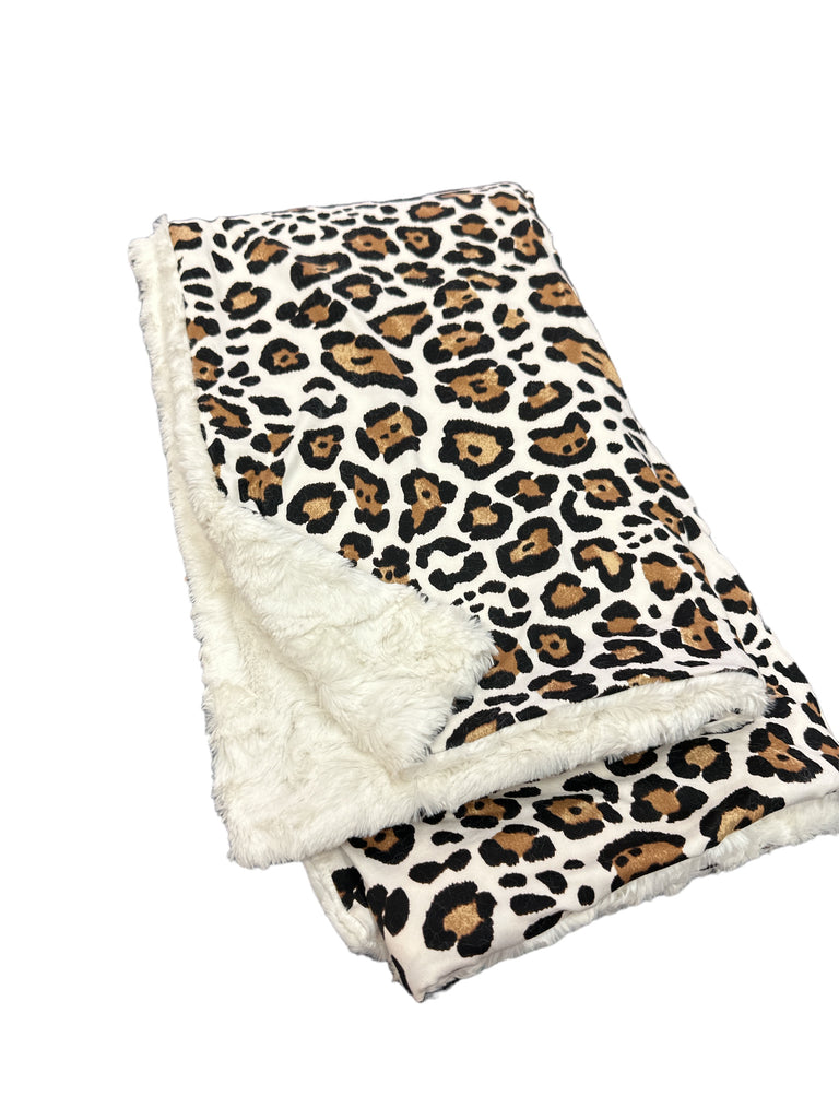 Ivory Cheetah • Baby Sized Minky Blanket