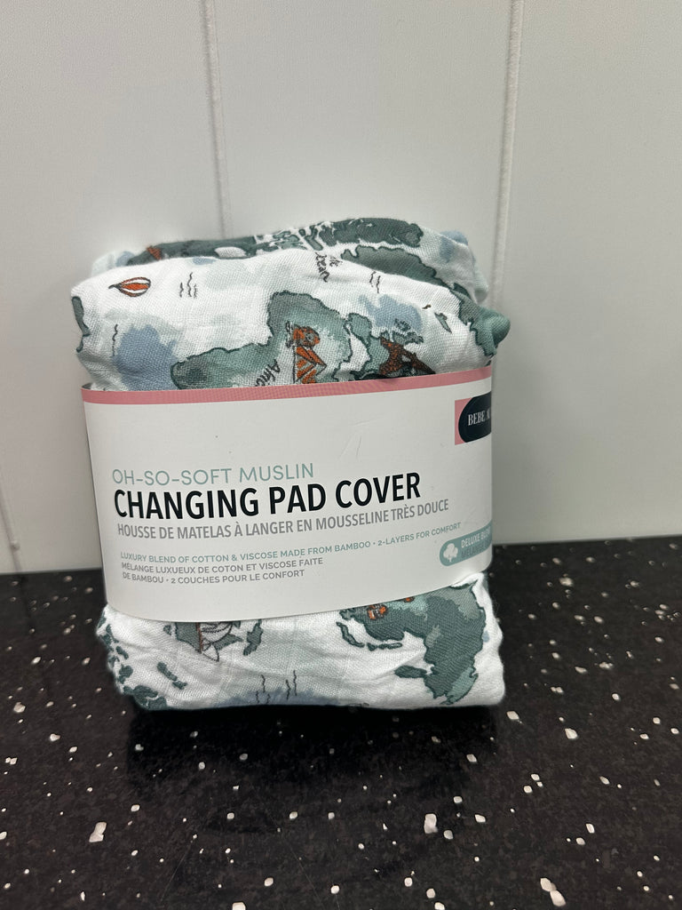 World Map Oh-So-Soft Muslin Changing Pad Cover