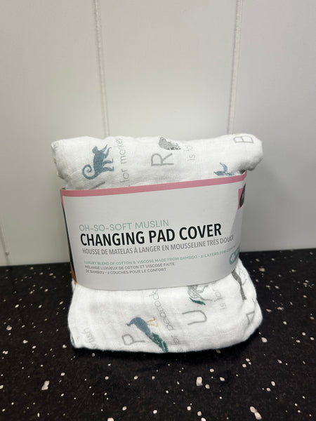 Animal Alphabet Oh-So-Soft Muslin Changing Pad Cover