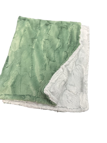 Basil/Cloud • Color Duo • Toddler Sized Minky Blanket