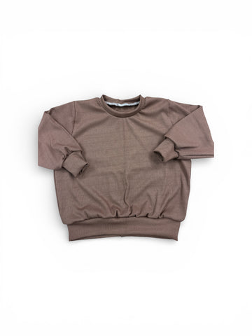 Coffee Ribbed Oversized Sweater