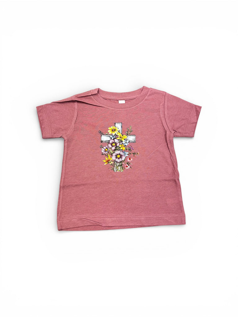 Cross with Flowers • Easter • infant/toddler Tee