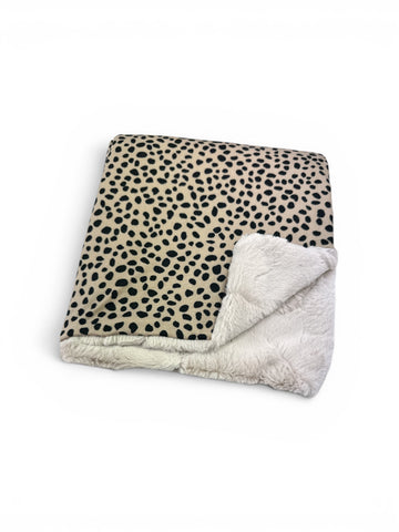 Taupe Dalmatian • Baby Sized Minky Blanket