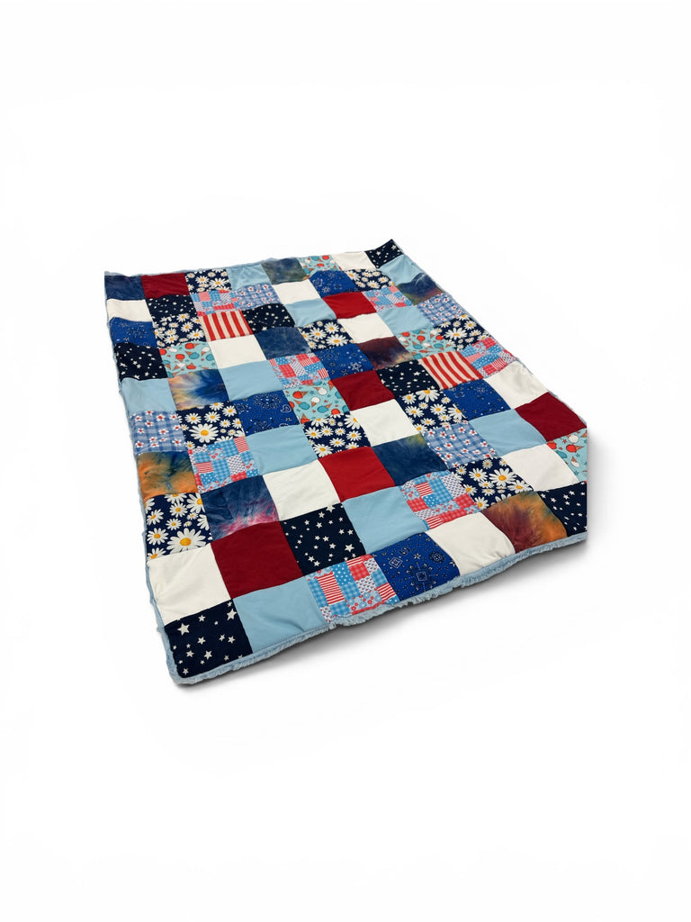 USA • Patchwork • Baby Sized Minky Blanket