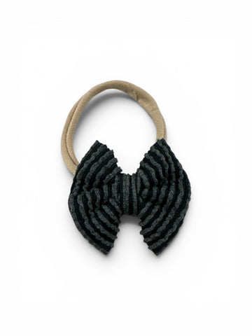 Black Urban Rib Nylon Bow