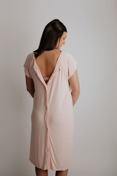 Heavenly Pink Mommy Labor and Delivery Nursing Hospital Gown
