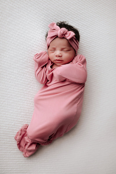 Rose Knotted Newborn Baby Gown