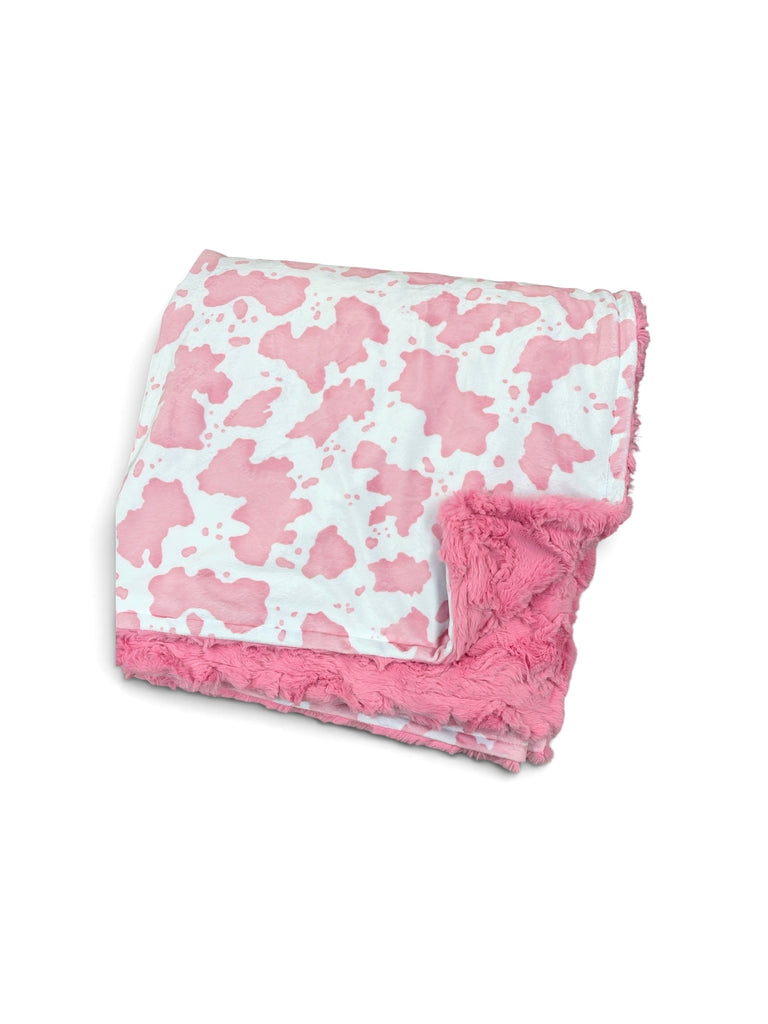 Pink Cow • Adult Sized Minky Blanket