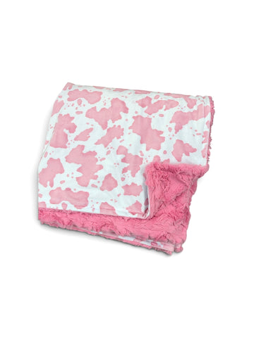Pink Cow • Adult Sized Minky Blanket
