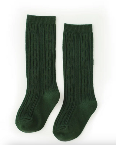 Forest cable knit knee high socks