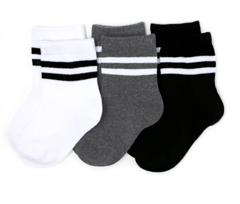 Monochrome Striped Midi Sock 3-pack