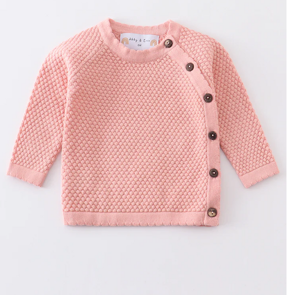 Pink Side-Button Sweater