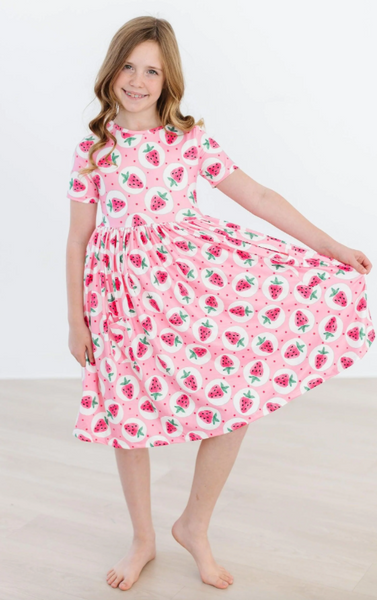 Strawberry Fields Pocket Twirl Dress