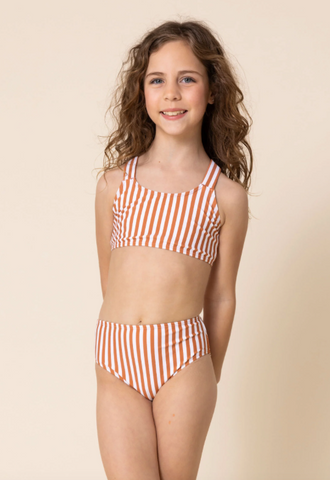 Terracotta Stripe 2pc Swimsuit