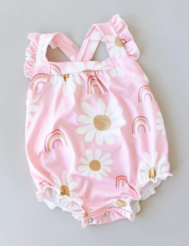 You are my Sunshine Ruffle Cross Back Romper