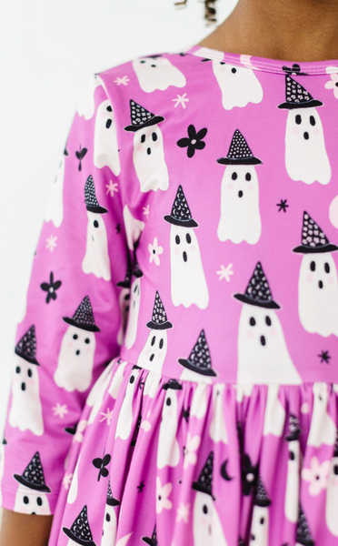 Witches Boo 3/4 Sleeve Pocket Twirl Dress