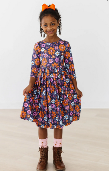 Haunted Garden 3/4 Sleeve Pocket Twirl Dress