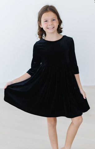 Black Velvet Twirl Dress