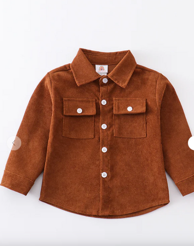 Cognac Corduroy Shacket