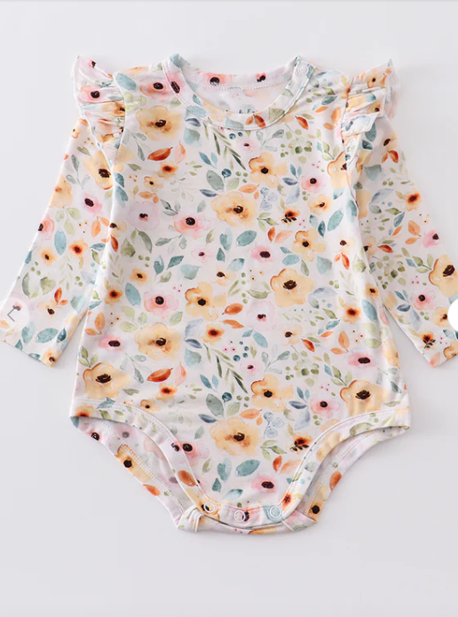 Mustard Floral Romper