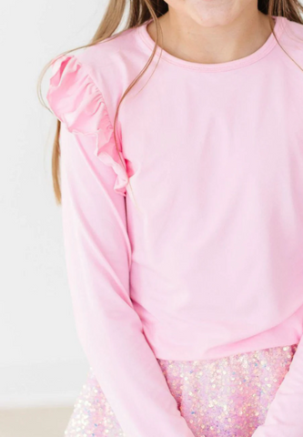 Bubblegum L/S Ruffle Tee