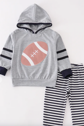 Grey Football Hoodie Set