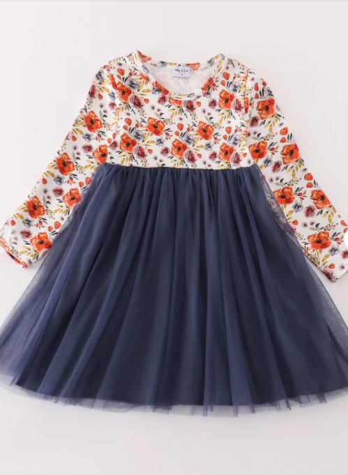 Fall Floral Tutu Dress