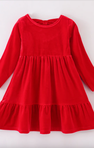 Red Velvet Tiered Dress