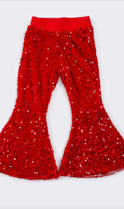 Red Sequin Bell Bottoms