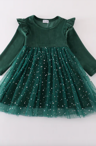 Forest Velvet Tutu Dress