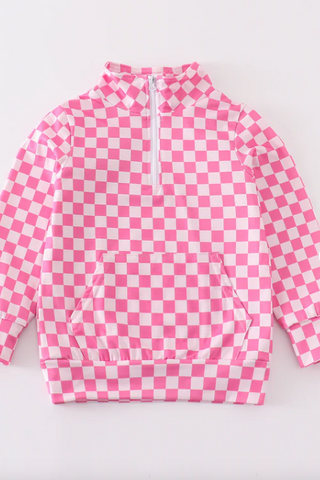 Pink Checker Pullover