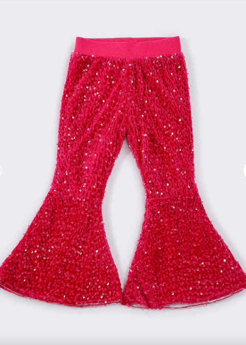 Magenta Sequin Bell Bottoms