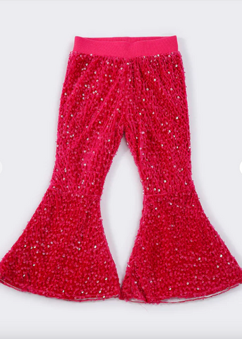 Magenta Sequin Bell Bottoms