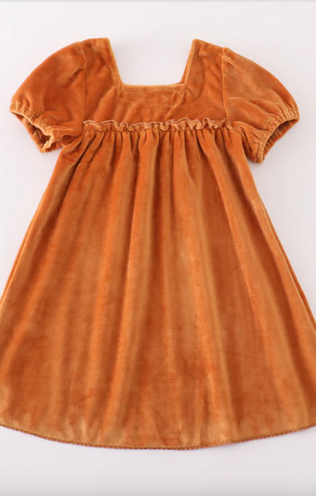 Caramel Velvet Dress