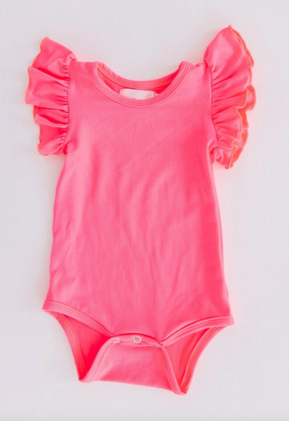 Neon Pink Flutter Bodysuit