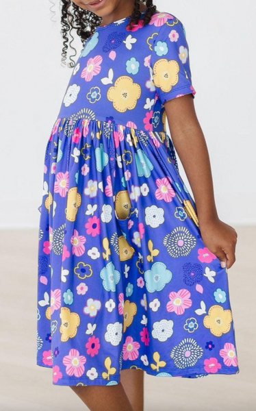 Floral Frenzy S/S Pocket Twirl Dress