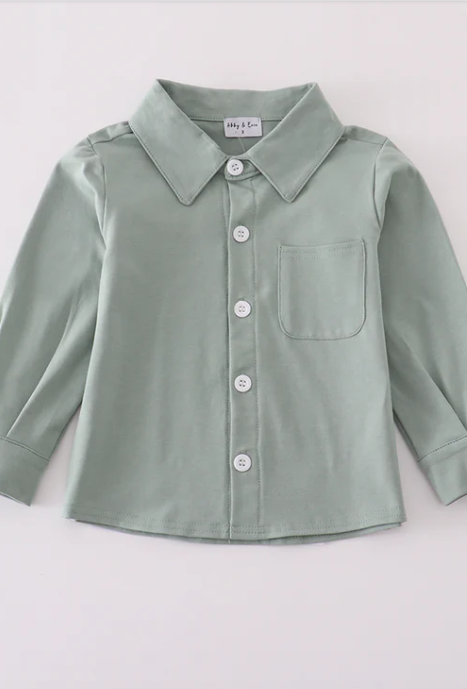Sage Button Up L/S