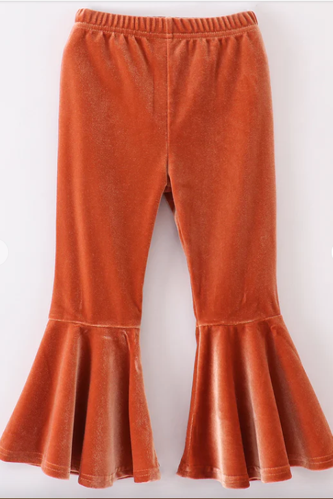 Rust Velvet Bell Bottoms