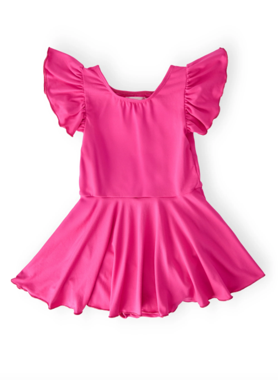 Hot Pink S/S Twirl Leotard