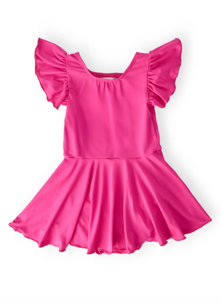 Hot Pink S/S Twirl Leotard