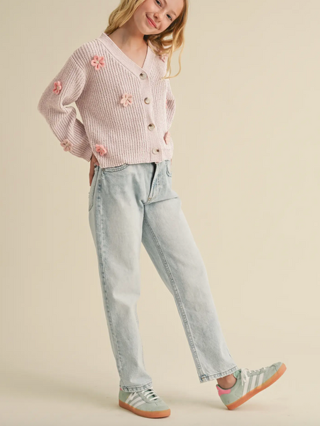 TWEEN GIRLS FLORAL CARDIGAN (7-14)