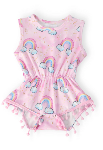 Sparkling Rainbows Pom Pom Romper