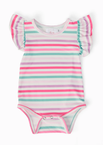 Pastel Stripes S/S Flutter Bodysuit